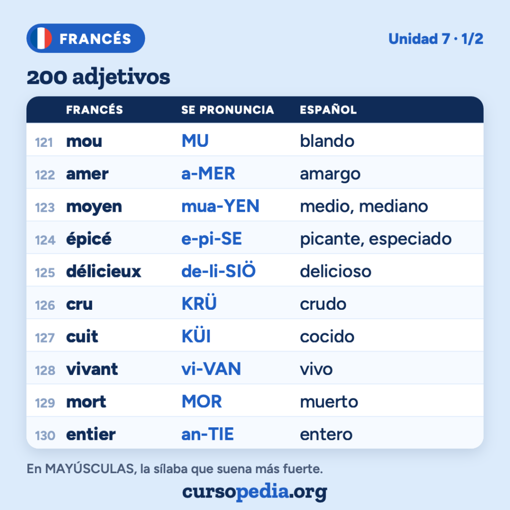 200 adjetivos en francés — imagen 14 de 21