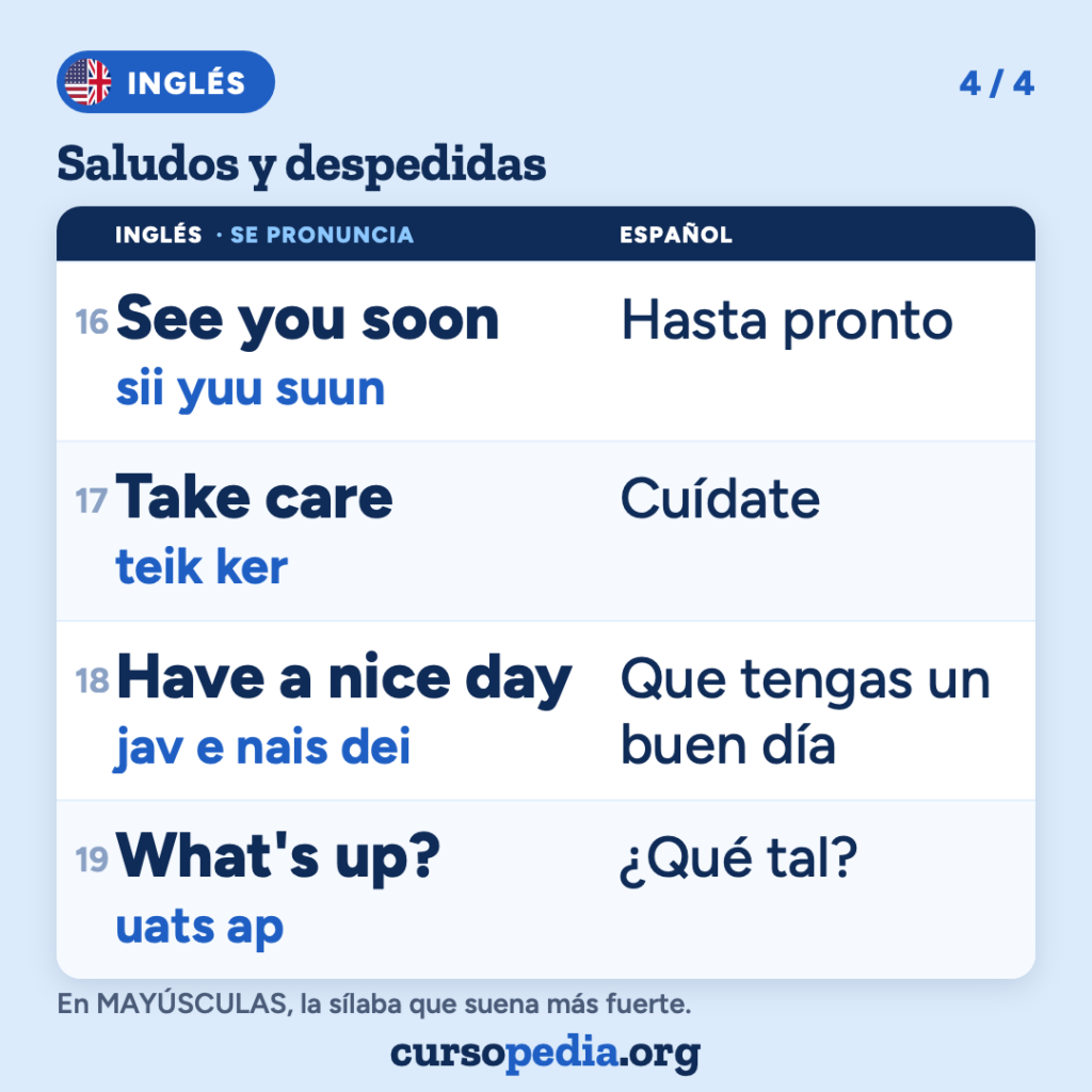 Saludos y despedidas en inglés — imagen 5 de 5